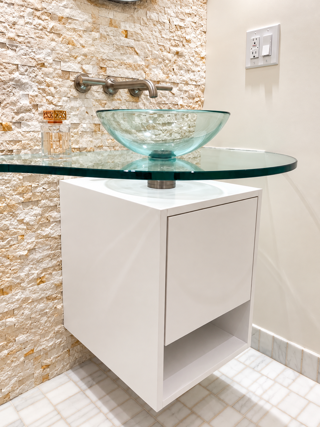 After — The Art of Materials Contrast | A Contemporary Powder Room (2 of 5)
